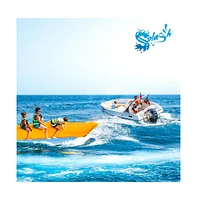 SereneLife 3-Person Inflatable Banana Boat, With Foot Pump & Repair Kit