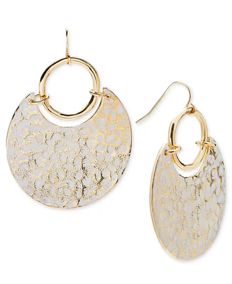 Style & Co White Patina Gold-Tone Drop Earrings, Exclusively at Macy's