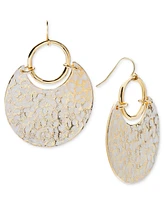 Style & Co White Patina Gold-Tone Drop Earrings, Exclusively at Macy's