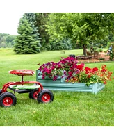 2-Tier Galvanized Steel Raised Garden Bed - For Flowers, Plants, and Vegetables 94.5-Gal Soil Capacity Silver