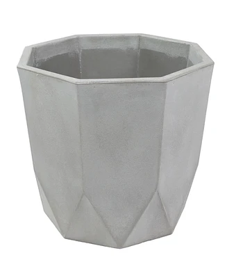 Sunnydaze Decor Modern Faceted 14.75" Polyresin Geometric Planter - Flower Pot for Indoor or Outdoor Use