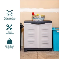 Versatile Plastic Storage Cabinet with Adjustable Shelf - 25.5"