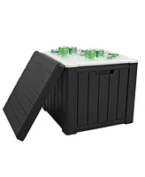 Sunnydaze Decor 9-Gallon Outdoor Beverage Cooler for Patio - Holds 40 12-Ounce Cans - Polypropylene Resin - Black