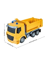 Dump and Drive Remote Control Dump Truck Toy - 1:20 Scale Light-Up Rc Construction Truck with Controller - Ages 3 and Up