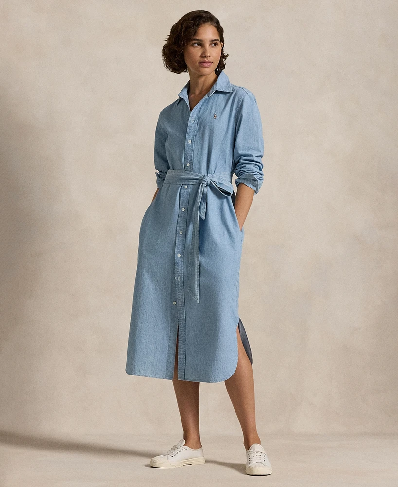 Polo Ralph Lauren Women's Cotton Chambray Belted Shirtdress