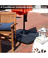 Sunnydaze Decor 4-Piece Cantilever Umbrella Base Plates Set -For Cross-Style Bases - Fill with Sand or Water - Black