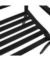 Sunnydaze Decor Decorative Lattice 2-Person Cast Iron Garden Bench - 615-Pound Weight Capacity - Black