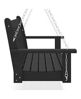 WestinTrends Outdoor Patio Hdpe Hanging Front Porch Swing Bench