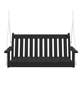 WestinTrends Outdoor Patio Hdpe Hanging Front Porch Swing Bench