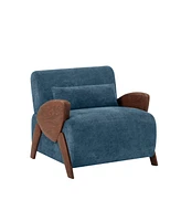 Boyel Living Modern Accent Armchair with Plush Cushioning, Comfortable Armrests, and Stylish Design for Room, Bedroom, or Office, (Blue)