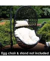 Sunnydaze Decor Egg Chair Cushion Replacement with Head Pillow Gray