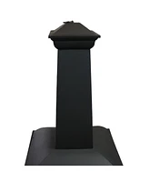 Sunnydaze Decor 57-Inch Black Steel Chiminea with Log Grate, Cover, and Poker - Protective Mesh Screen - 360-Degree Fire View