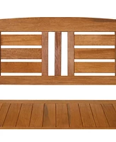 Sunnydaze Decor 51-Inch Meranti Wood Outdoor Storage Bench with Teak Oil Finish