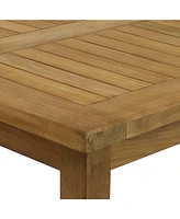 Sunnydaze Decor Solid Teak Outdoor Dining Table - Light Brown Wood Stain Finish - Square - 32 Inches Long