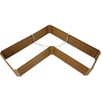 11.75" H Raised Metal Garden Bed - Galvanized Outdoor for Vegetables and Flowers Woodgrain L-Shaped