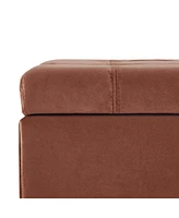 The Pop Home Velvet Storage Ottoman Bench with Tufted Lift-Top, Upholstered Accent for Bedroom or Living Room-The
