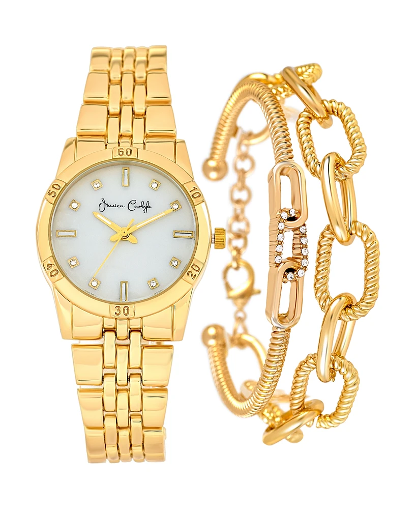 Jessica Carlyle Women's Gold Tone Metal Alloy Analog Watch, 33mm