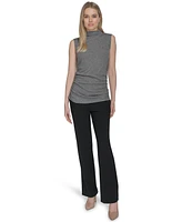 Calvin Klein Women's Sleeveless Metallic Mock-Neck Top