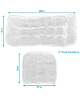 300D Olefin Tufted 3-Piece Outdoor Settee Cushion Set with Polyester Fill - Gray
