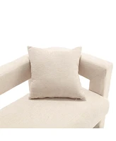 The Pop Home Modern Chenille Loveseat Bench, Comfy Upholstered 2-Seater Sofa for Living Room, Bedroom, & Leisure Areas-The