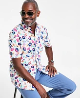 Club Room Men's Craig Floral Poplin Short-Sleeve Shirt, Exclusively at Macy's