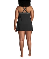 Lands' End Plus Ddd-Cup High Neck Swim Dress Swimsuit