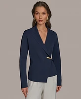 Donna Karan New York Women's Hardware Closure Sweater Blazer