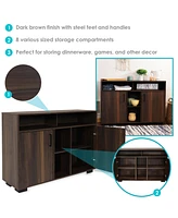 Anthony 48.5-Inch W Sideboard Buffet Cabinet with Shelves - Coffee Brown