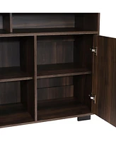 Sunnydaze Decor Anthony 48.5-Inch W Sideboard Buffet Cabinet with Shelves - Coffee Brown