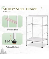 Wlive Nightstand Set of 2 End Table with Fabric Storage Drawer and Open Wood Shelf Bedside Furniture Steel Frame Side for Bedroom Dorm