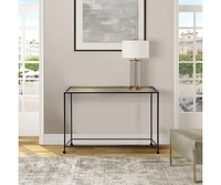 Slickblue Console Sofa Table with Artisanal Hammered Antique Bronze Tray Top for Elegant and Unique Decor