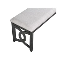 Slickblue Wood Bench with Fabric Seat for Comfortable and Classic Home Seating