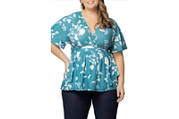 Kiyonna Plus Encore Short Sleeve Printed Top