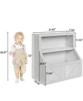 gaomon Kids Bookshelf, Wooden Toy Storage Organizer with Cubby