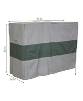 Log Rack Cover - Gray with Green Stripe - 300D Polyester with Pvc Backing - Heavy Duty Accessory for Patio, Deck and Backyard