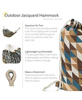 Jacquard Double Hammock - Large 2-Person for Outdoors Retro Waves