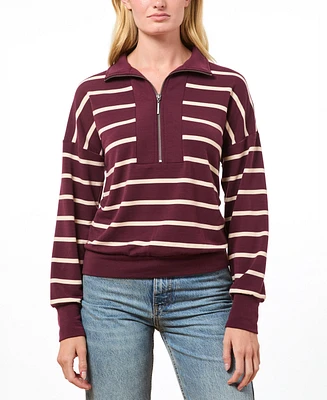 Cable & Gauge Women's Soft Terry Half Zip Sweatshirt