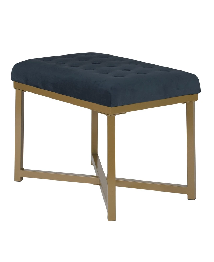 Slickblue Bench with Button-Tufted Velvet Upholstered Seat for Elegant Home Seating and Decor