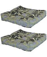 20-Inch Square Tufted Indoor/Outdoor Patio Cushions - Set of 2 Classic Red Stripe