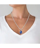 Jessica Simpson Blue Teardrop Sparkling Sapphire Crystal Pendant