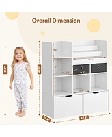 gaomon Kids Bookshelf 47.8in Toy Storage Organizer with Drawers