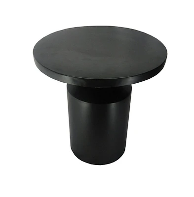 Slickblue Modern Round Iron Side Table with Pedestal Base for Sleek and Contemporary Home Decor