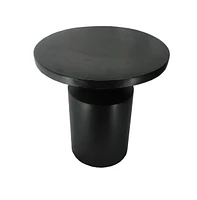 Slickblue Modern Round Iron Side Table with Pedestal Base for Sleek and Contemporary Home Decor