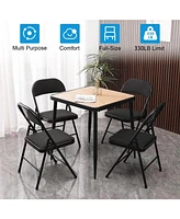 Skonyon 10-Pack Folding Chair Fabric Upholstered Padded Seat Metal Frame for Home Office Dining Room