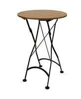 28" Round European Chestnut Wood Bar Height Folding Table - For Indoor or Outdoor Use