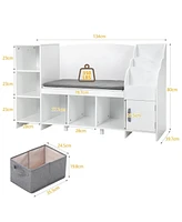 gaomon Kids Reading Nook Bench with Bookshelf, Kids Bookcase and Storage Organizer