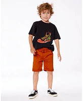 Deux par Big Boys Organic Cotton Graphic Tee Black And Red Shoe