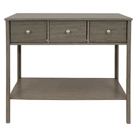 30-Inch H Hall Console Table with Drawers and Silver Knobs - Thunder Gray