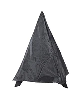 Majestic Pyramid Heavy-Duty Steel Mesh Outdoor Fire Pit - Includes Protective Cover and Poker - Powder-Coated Black Finish
