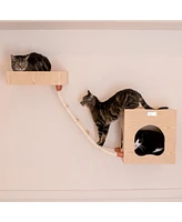 Armarkat Real Wood Wall Series: Tree W1907B with Condo, Perch, and Soft Perch - Perfect Gift for Your Kitty